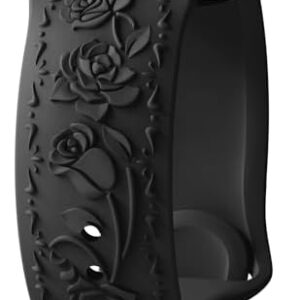 Floral Engraved Band Compatible with Apple Watch Band 40mm 41mm 38mm 42mm 44mm 45mm 46mm 49mm Women, Soft Silicone Cute Embossed Flower Strap for iWatch Band Series SE Ultra 10 9 8 7 6 5 4 3 2 1