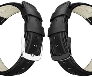 Quick Release Leather Watch Band for Men and Women, Compatible with Timex, Fossil, Samsung, Seiko, Citizen 20mm-24mm