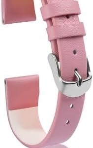 Leather Watch Strap, Watch Band Silver Buckle Elegant Leather Watch Strap for Men and Women