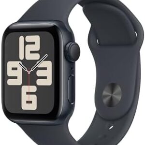 Apple Watch SE (2nd Gen) [GPS 40mm] Smartwatch with Midnight Aluminum Case with Midnight Sport Band S/M. Fitness and Sleep Trackers, Crash Detection, Heart Rate Monitor, Retina Display