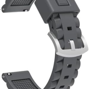 Quick Release Silicone Watch Bands Sport Watch Straps for Men Women 20mm 22mm 24mm Watch Band for Samsung Galaxy Watch for Garmin Watch for Huawei Watch and More, Black, Gray, Orange, Navy Blue