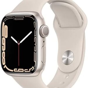 Apple Watch Series 7 (GPS, 41MM) - Starlight Aluminum Case with Starlight Sport Band (Renewed Premium)