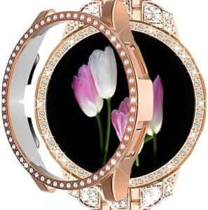 Bling Band+ Case Compatible with Samsung Galaxy Watch 7 40mm/44mm, Women Replacement Dressy Strap& Cover for Samsung Watch 7