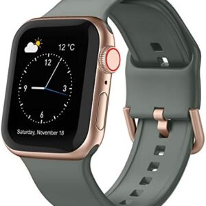 Sport Band Compatible with Apple Watch Bands 49mm 46mm 45mm 44mm 42mm 41mm 40mm 38mm, Soft Silicone Wristband Strap with Classic Clasp for iWatch Series 10 9 Ultra SE 8 7 6 5 4 3 2 1 for Women Men