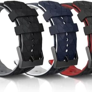 BONACE Compatible with 20mm 22mm Watch Band,Quick Release Replacement 20mm Watch Band for Galaxy Watch Series 6 5 4 Classic,Adjustable Rubber Smart Watch Bands Sport Straps for Men Women 3 Pack