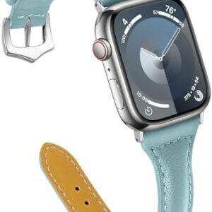 OULUCCI Leather Bands Compatible Apple Watch Bands For Women 38mm 40mm 41mm 42mm 44mm 45mm 46mm 49mm, Top Grain Leather iWatch Bands For Women SE SE2 Series 10 9 8 7 6 5 4 3 2 1