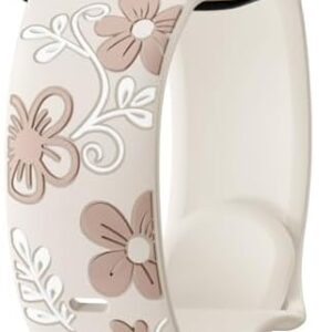 Witzon Floral Band Compatible with Apple Watch Bands For Women 40mm 41mm 38mm 42mm 44mm 45mm 46mm 49mm, Engraved Cute Flower Silicone Inlay Dressy Strap for iWatch Series 10 9 8 7 6 5 4 3 2 SE Ultra