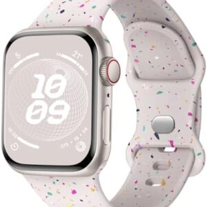 Sport Band Compatible with Apple Watch Band 38mm 40mm 41mm 42mm 44mm 45mm 46mm 49mm for Women Men, Recycled Plastic Soft Silicone Strap for iWatch Series 10 9 8 7 6 5 4 3 2 1 Ultra SE