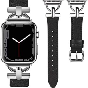 Wearlizer Leather Band Compatible with Apple Watch Bands Women 41mm 40mm 38mm 49mm 46mm 45mm 44mm 42mm, Fancy Dressy Strap for iWatch Series 10 9 8 Ultra SE 7 6 5 4 3 2 1