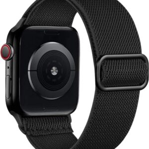 Lerobo Braided Band Compatible with Apple Watch Series 10 9 8 7 46mm 45mm 41mm Ultra 2 49mm Series 6 5 SE 44mm 40mm Series 4 3 2 1 38mm 42mm Men iWatch Bands Women Stretchy Nylon Solo Loop Sport Strap