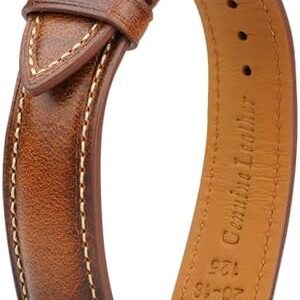 Quick Release Leather Watch Band 14mm 16mm 18mm 19mm 20mm 21mm 22mm 24mm,Vintage Oil Wax-tanned Pull-up Men's Watch Bands Replacement Leather Watch Straps for Men Women