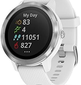 Garmin vívoactive 3 GPS Smartwatch - White & Stainless (Renewed)