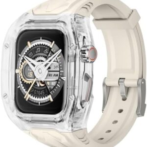 Delidigi Band and Case Compatible with Apple Watch 49mm 46mm 45mm 44mm 40mm 41mm, Rugged Sport Case Protective Bumper Cover with TPU Strap for iWatch Ultra 2 Series 10 9 8 SE2 7 6 SE 5 4 Men Women