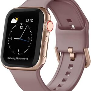 Sport Band Compatible with Apple Watch Bands 49mm 46mm 45mm 44mm 42mm 41mm 40mm 38mm, Soft Silicone Wristband Strap with Classic Clasp for iWatch Series 10 9 Ultra SE 8 7 6 5 4 3 2 1 for Women Men