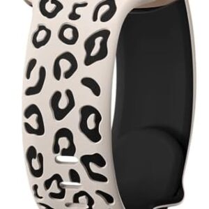 CreateGreat Engraved Leopard Bands Compatible with Apple Watch Band 40mm 41mm 38mm 42mm 44mm 45mm 46mm 49mm Women, Silicone Cheetah Designer Strap for iWatch Series 10 9 8 7 6 5 4 3 2 SE Ultra