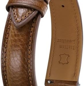 Getalia Italian leather Watch Band Tuscany Natural Vegetable-Tanned Full Grain Genuine Leather,18mm 19mm 20mm 21mm 22mm Quick Release Replacement Watch Straps for Men and Women Thick and Soft