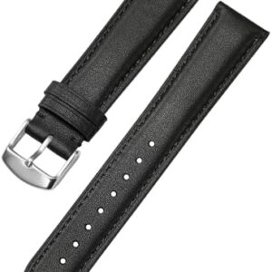 Leather Watch Band for Men and Women, Quick Release Watch Strap, Black Replacement Watchband-18mm 19mm 20mm 21mm 22mm 24mm