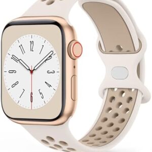 Vancle Silicone Bands Compatible with Apple Watch Band 38mm 40mm 41mm 42mm 44mm 45mm 49mm, Soft Breathable Waterproof Wristbands Straps for iWatch Series Ultra 2 Ultra 9 8 7 6 5 4 3 2 1 SE Women Men