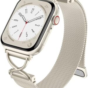 Dirrelo Metal Band Compatible for Apple Watch Bands for Women 40mm 41mm 38mm 42mm 44mm 45mm 46mm 49mm, Mesh Magnetic Strap Stainless Steel Wristband for iWatch Ultra Series 10/9/8/7/6/5/4/3/2/1/SE