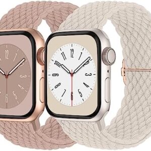 Braided Solo Loop Compatible with Apple Watch Band 38mm 40mm 41mm 42mm 44mm 45mm 46mm 49mm Women Men, Adjustable Stretchy Bands Elastic Sport Wristbands for iWatch Series 10 9 8 7 6 5 4 3 2 SE Ultra 2