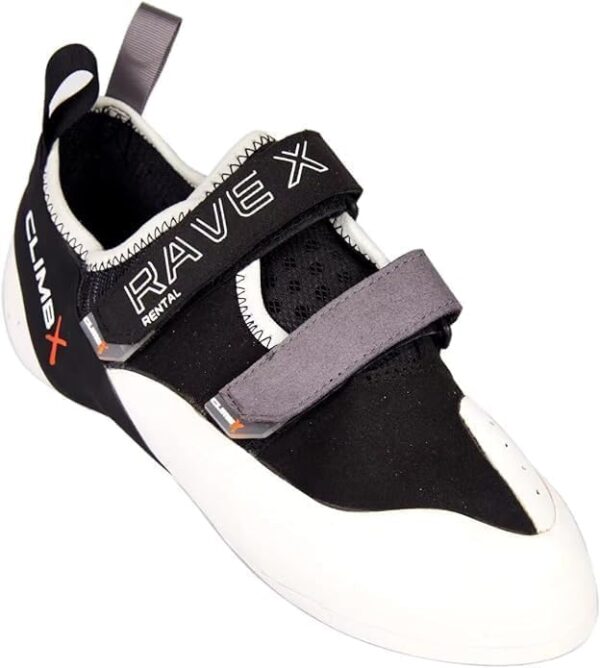 Climb X RaveX Rental Rock Climbing Bouldering Shoes for Indoor Gym Men and Women Black/White - Image 3