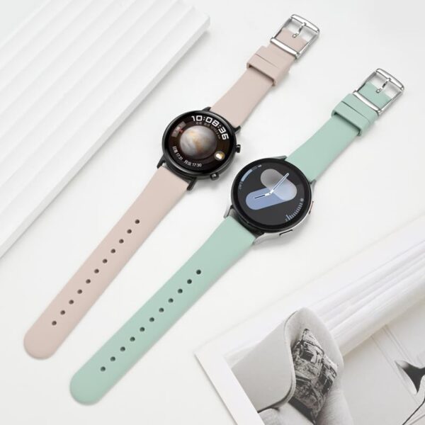 18mm 20mm 22mm Quick Release Silicone Watch Band, Rubber Band For Samsung Galaxy Watches, Replacement Straps with Silver Buckle For Smart Watches, Silicone Straps For Garmin Watches - Image 9