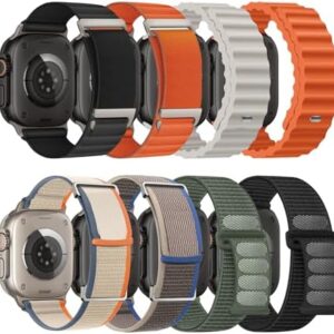 8 Pack Compatible with Apple Watch Ultra 2 Band 49mm 46mm 45mm 44mm 42mm 41mm 40mm 38mm Men Women,Breathable Trail Loop+Alpine Loop+Ocean+Sport Band for Ultra2/Ultra iWatch Series 10/9/8/7/6/SE/5/4/3