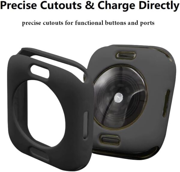 Soft Silicone Band with Thin Bumper Case Compatible with Apple Watch iWatch Series 49mm 45mm 41mm 44mm 40mm 42mm 38mm - Image 2