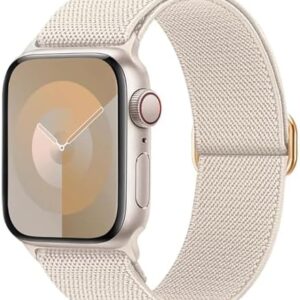 Maledan Stretchy Solo Loop Compatible with Apple Watch Band Women Men 40mm 44mm 45mm 41mm 38mm 46mm 49mm 42mm,Soft Nylon Elastic Braided Strap Wristband for iWatch Series 10 9 8 7 6 5 4 3 2 1 SE Ultra