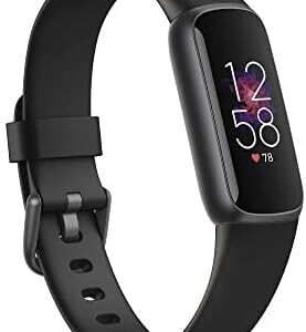 Fitbit Luxe Fitness and Wellness Tracker with Stress Management, Sleep Tracking and 24/7 Heart Rate, Black/Graphite, One Size (S & L Bands Included) (Renewed)