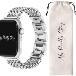 My Pretty Strap- Compatible Apple Watch Band - Stainless Steel iWatch Strap for Women - Series 1-10, SE & Ultra (38MM/ 40MM/ 41MM/ 42MM/ 44MM/ 45MM/ 49MM) - Gold, Silver, Rose Gold -Mermaid
