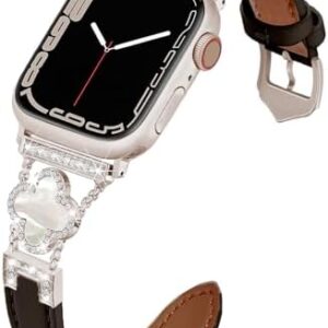 Leather Band Compatible with Apple Watch Women 38mm 40mm 41mm 42mm Series 10 9 8 SE 7 6 5 4 3 2 1
