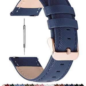 Fullmosa Leather Watch Band 14mm 16mm 18mm 20mm 22mm 24mm, Soft Genuine Leather, Quick Release Replacement Watch Strap for Women and Men