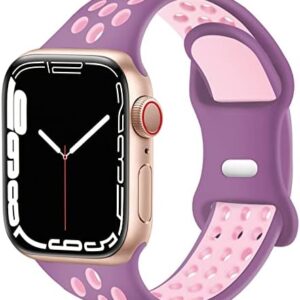 Sport Bands Compatible for Apple Watch Bands 38mm 40mm 41mm 42mm 44mm 45mm 46mm 49mm,Soft Silicone Sport Women Men Replacement Strap Compatible with iWatch Series 10/9/8/7/6/5/4/3/2/1 Ultra 2 SE