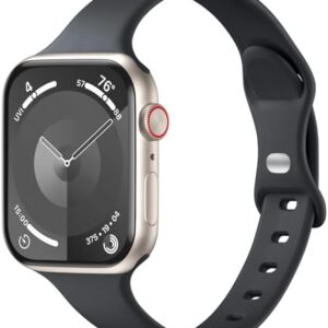 WJK Sport Strap Compatible with Apple Watch Bands 38mm 40mm 41mm 42mm 44mm 45mm 46mm 49mm for Women, Soft Slim Thin Silicone Band Compatible with Apple Watch Series 10 9 8 7 6 5 4 3 2 1 Ultra/Ultra 2