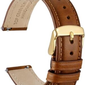 WOCCI Quick Release Watch Band, Distressed Oil Wax Genuine Leather, Stainless Steel Buckle, Strap Width 18mm 20mm 22mm
