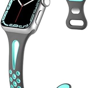 Getino Compatible with Apple Watch Band 40mm 38mm 41mm 42m 46mm 44mm 45mm 49mm for Women Men iwatch SE Ultra Series 10 9 8 7 6 5 4 3 2 1, Durable Breathable Soft Silicone Slim Sport Replacement Bands