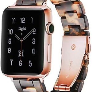 Light Apple Watch Band-Fashion Resin iWatch Bands for Women Men Bracelet Compatible with Stainless Steel Buckle for Apple Watch Series 10 Series SE Series 9 Series 8 Series 7 6 5 4 3 2 1 Ultra 2 1, 38mm/40mm/41mm/42mm(Series 10), 49mm/46mm/45mm/44mm/42mm(Series 3 2 1)