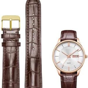 Quick Release Genuine Leather Watch Band Italian Alligator Grain Calfskin Genuine Leather 12 to 24mm Business Casual Universal Genuine Leather Watch Strap Replacement Band Strap Men Women
