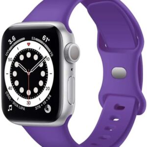 Sport Bands Compatible with Apple Watch Band 38mm 40mm 41mm 42mm 44mm 45mm, Soft Silicone Waterproof Strap Compatible with iWatch Series Ultra 8 7 6 5 4 3 2 1 SE Women Men