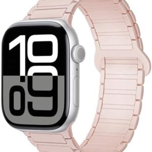 Miranzoa Magnetic Silicone watch band compatible with Apple Watch for Men women Lightweight sport strap 46mm 45mm 44mm 41mm 40mm Ultra 2 SE Series 10 9 8 7 6 5 4