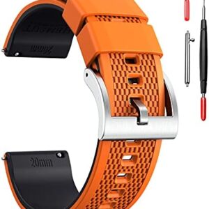 Hemsut Silicone Watch Bands, 18mm 20mm 22mm Quick Release Rubber Watch Strap for Men Women Soft Replacement, 10 Colors for Choose
