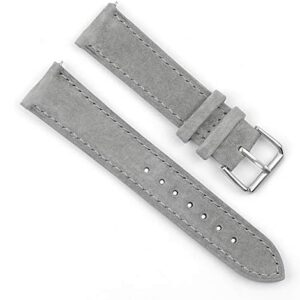 Onthelevel Suede Watch Strap-18mm 19mm 20mm 22mm 24mm Suede Leather with Black Leather Back Watch Band for Men or Women
