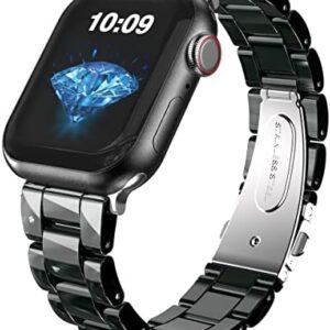 Women Clear Resin Band for Apple Watch Shining Resin Bands 38mm 40mm 41mm 42mm 44mm 45mm 49mm, Dressy Bracelet Strap Compatible with Apple Watch Ultra 2 Ultra SE Series 10 9 8 7 6 5