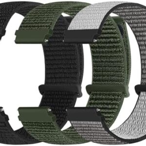 Quick Release Nylon Watch Band 18mm 20mm 22mm for Women Men Nylon Sport Loop Watch Straps Adjustable Breathable Replacement Bands, 3 PCS