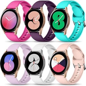 Lerobo 6 Pack Bands Compatible with Samsung Galaxy Watch 7 6 5 4 Band 40mm 44mm/Galaxy Watch 5 Pro 45mm/Watch 4 6 Classic 42mm 46mm 43mm 47mm/Active 2 Watch/Watch 3 41mm, 20mm Sport Band for Women Men