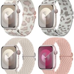 Delidigi Stretchy Bands Compatible for Apple Watch Band Women 40mm 38mm 41mm 42mm 44mm 45mm 46mm 49mm, Nylon Braided Straps for iWatch Series 10 9 8 7 6 SE 5 4 3 Ultra Ultra 2