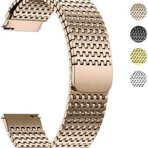 Fullmosa 18mm 20mm 22mm Stainless Steel Watch Band, Mesh Loop Magnetic Clasp Watch Strap Compatible with Garmin Vivoactive 4S/Vivomove 3S, Samsung Galaxy Watch 5 40mm 44mm
